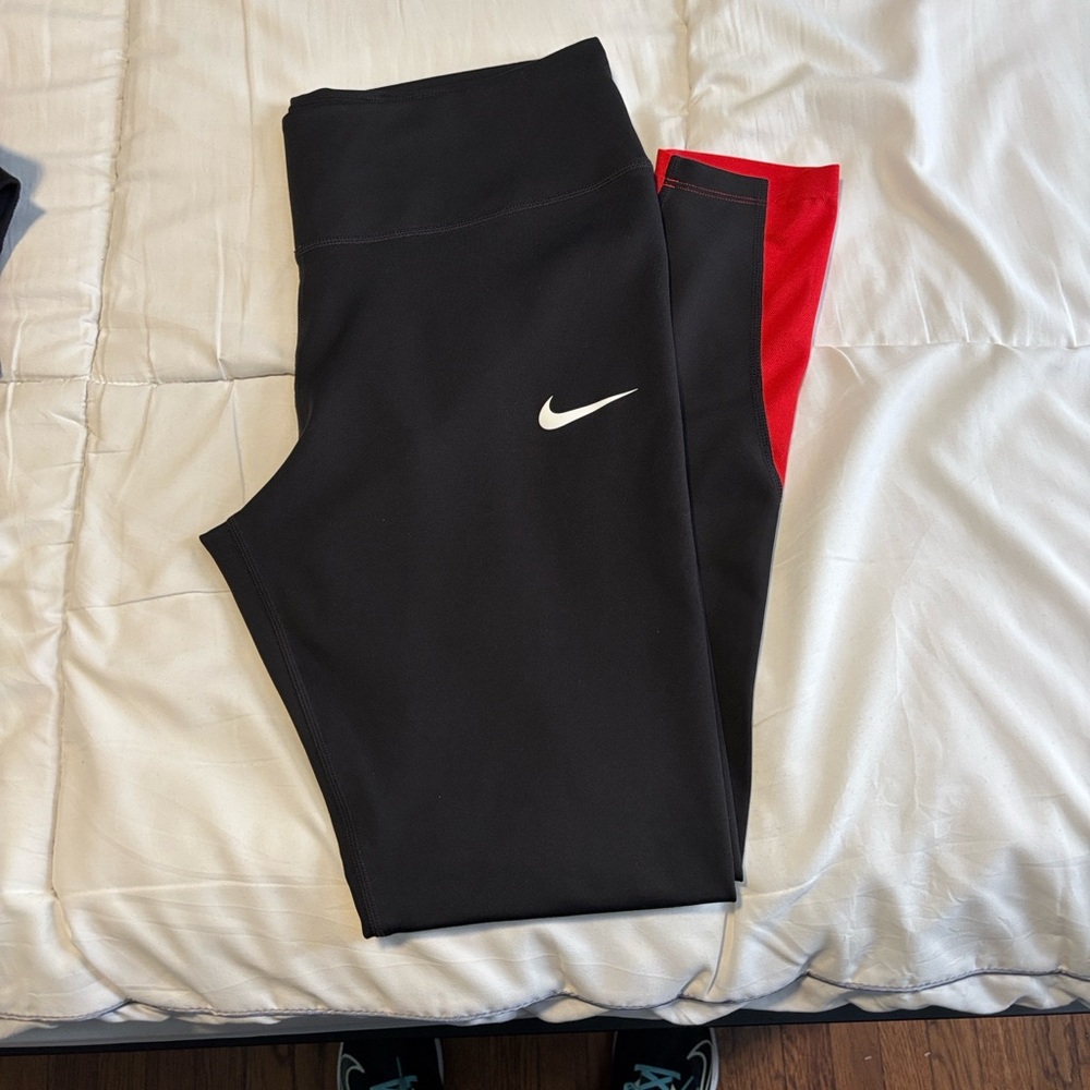 Nike  Black and Red Athletic Leggings